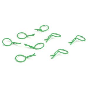 Body Clips, Bent, Green (8)