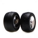 Losi Front/Rear Wheels & Tires, Chrome (4)