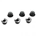 Aluminum Serrated Lock Nuts, 4mm Black (6)