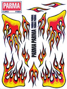 Red Flames, 6" x 8" Decal