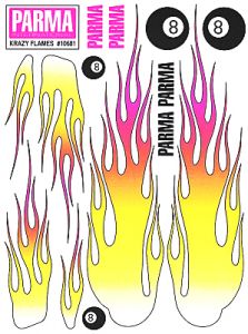 Krazy Flames, 6" x 8" Decal