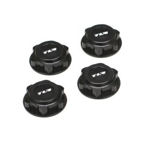 Covered 17mm Wheel Nuts, Aluminum, Black (4)
