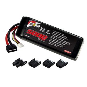 11.1V 5000mAh 3S 20C LiPo Battery Pack with Universal Plug System